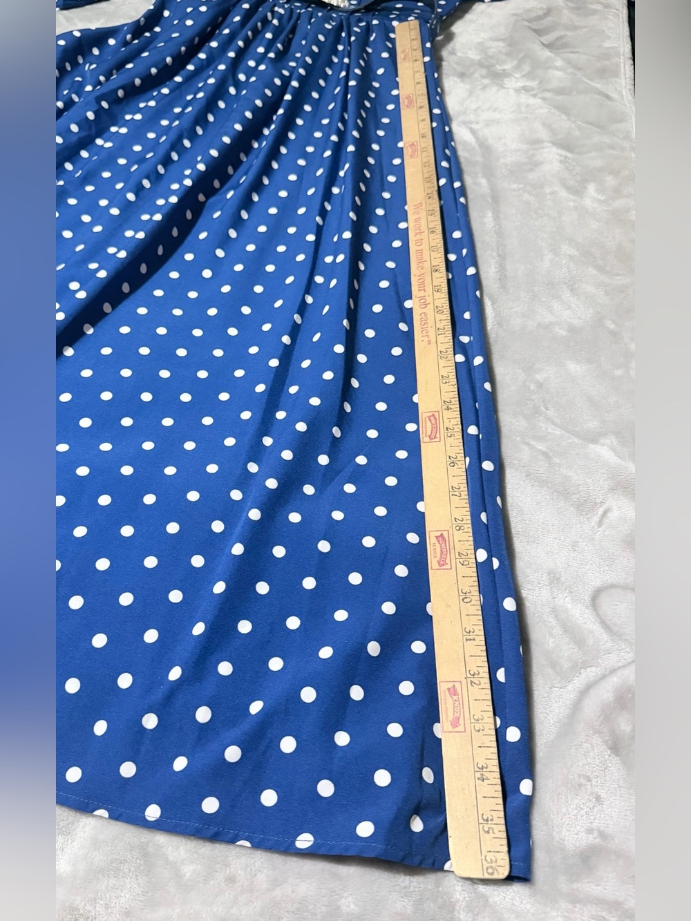 SHEIN Royal Blue Polka Dot Maxi Dress with Decorative Buckle - Picture 8 of 10